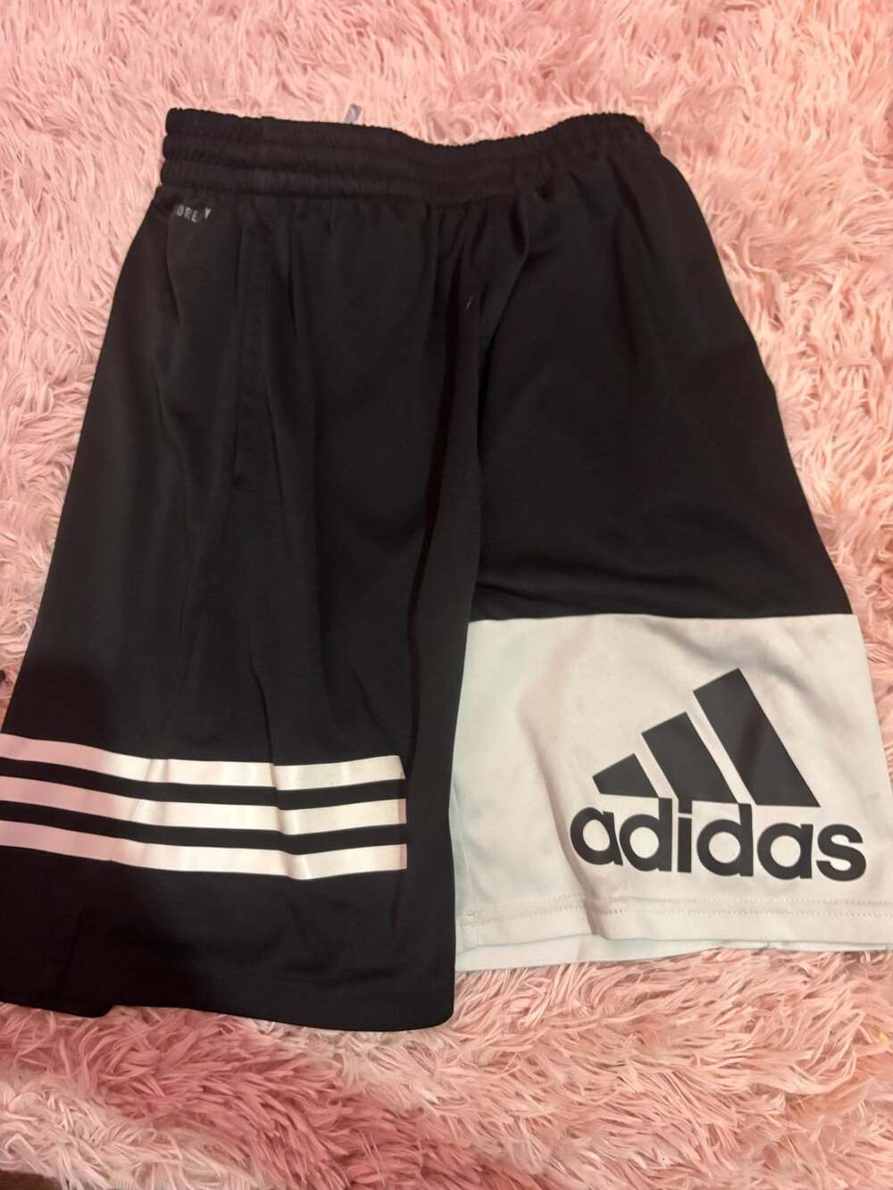 Adidas Shorts Size L (14/16) Boys Black White Athletic